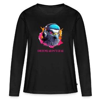 Adler mit Headset - Frauen Premium Bio Langarmshirt - Schwarz - Vorne - Julia (174cm)