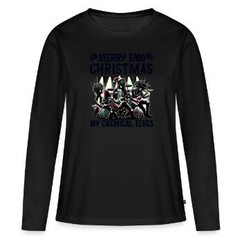 Joyeux Emo Noël Mes Elfes Chimiques Emocore - T-shirt manches longues Premium bio Femme - noir - Devant - Julia (174cm)