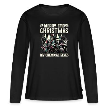 Joyeux Emo Noël Mes Elfes Chimiques Emocore - T-shirt manches longues Premium bio Femme - noir - Devant - Julia (174cm)