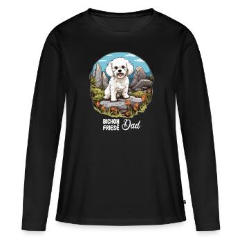 Hund Bichon Friesé - Frauen Premium Bio Langarmshirt - Schwarz - Vorne - Julia (174cm)