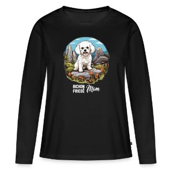 Hund Bichon Friesé - Frauen Premium Bio Langarmshirt - Schwarz - Vorne - Julia (174cm)