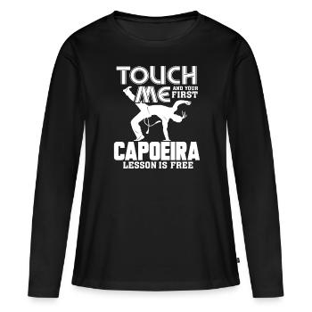 Capoeira First Capoeira Lesson Is Free - Women's Premium Organic Long Sleeve Shirt - black - Front - Julia (174cm)