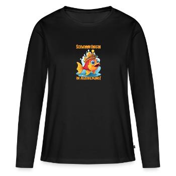 Couronne de poisson rouge de dessin animé - fille de la reine de la natation - T-shirt manches longues Premium bio Femme - noir - Devant - Julia (174cm)