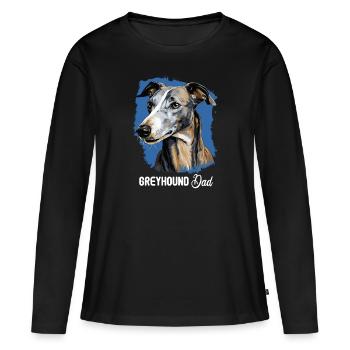 Chien lévrier - T-shirt manches longues Premium bio Femme - noir - Devant - Julia (174cm)