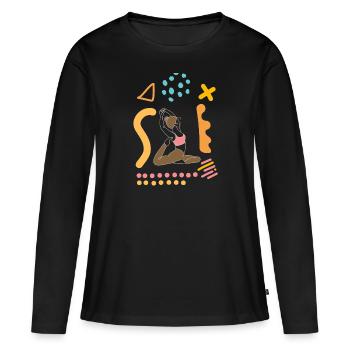 Zen Yoga Pilates - Frauen Premium Bio Langarmshirt - Schwarz - Vorne - Julia (174cm)