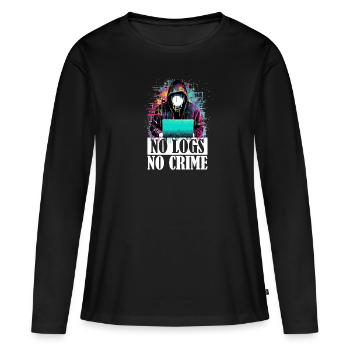 No Logs No Crime: Ethical Hacker's - Women's Premium Organic Long Sleeve Shirt - black - Front - Julia (174cm)