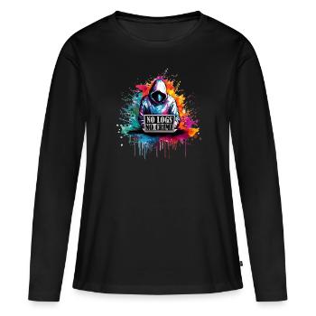 Ethical Hacker's Code: Keine Protokolle, kein - Frauen Premium Bio Langarmshirt - Schwarz - Vorne - Julia (174cm)