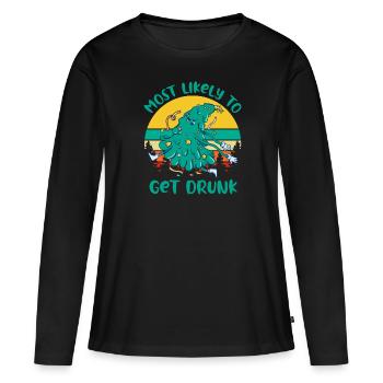 Dabbing Noël Offensif Noël Rude - T-shirt manches longues Premium bio Femme - noir - Devant - Julia (174cm)