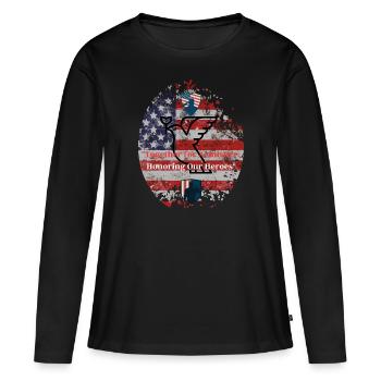 Veteranen, Veteranen, Waffenstillstand. - Frauen Premium Bio Langarmshirt - Schwarz - Vorne - Julia (174cm)