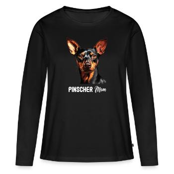 Pinscher - T-shirt manches longues Premium bio Femme - noir - Devant - Julia (174cm)