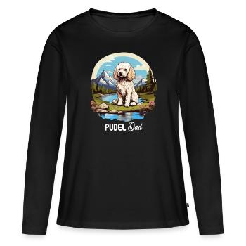 Caniche - T-shirt manches longues Premium bio Femme - noir - Devant - Julia (174cm)