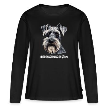 Schnauzer géant - T-shirt manches longues Premium bio Femme - noir - Devant - Julia (174cm)