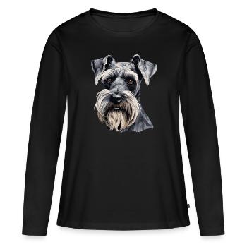 Schnauzer géant - T-shirt manches longues Premium bio Femme - noir - Devant - Julia (174cm)