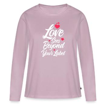 Neurodiverse Ehe jenseits Ihres Etiketts - Frauen Premium Bio Langarmshirt - Altrosa - Vorne - Julia (174cm)