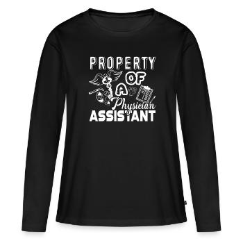 Property Of Physician Assistant - Women's Premium Organic Long Sleeve Shirt - black - Front - Julia (174cm)