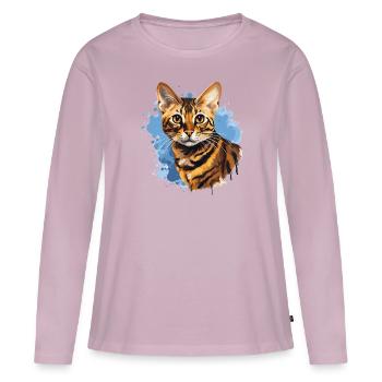 Bengal Cat - Women's Premium Organic Long Sleeve Shirt - dusky pink - Front - Julia (174cm)