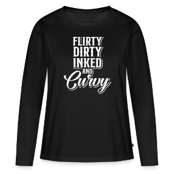 Metal Rock Flirty Dirty Inked Curvy - Women's Premium Organic Long Sleeve Shirt - black - Front - Julia (174cm)