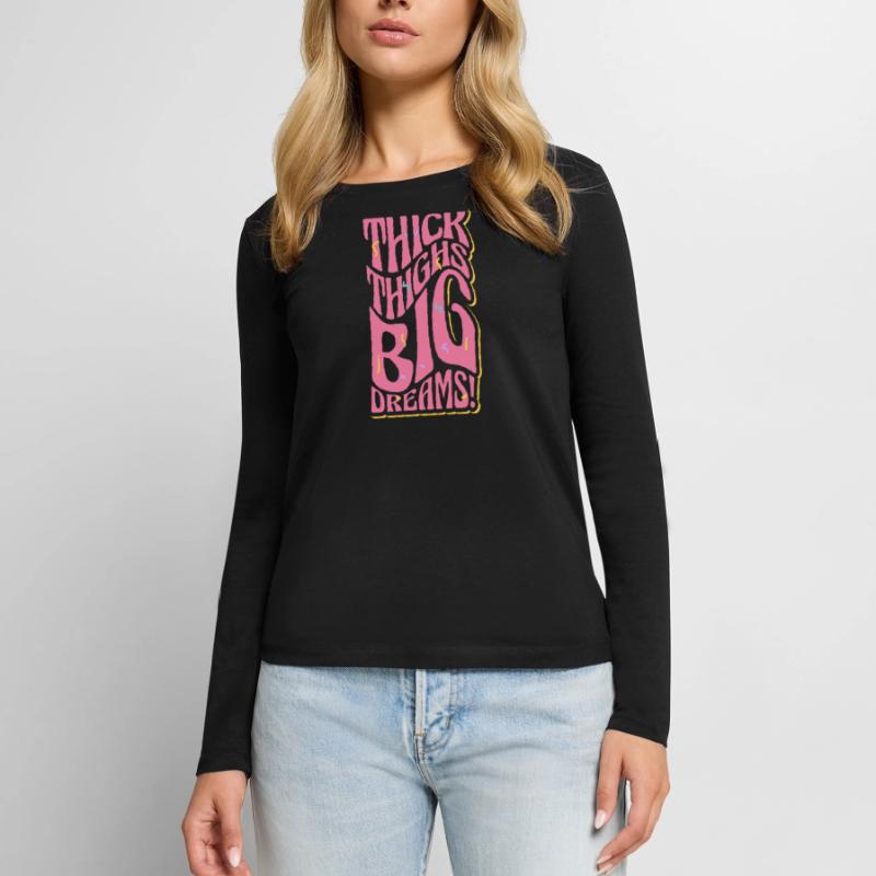 Curvy Chick Conscience de l’acceptation du corps T-shirt manches longues Premium bio Femme