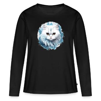 Persian Cat Perser Katze - Frauen Premium Bio Langarmshirt - Schwarz - Vorne - Julia (174cm)