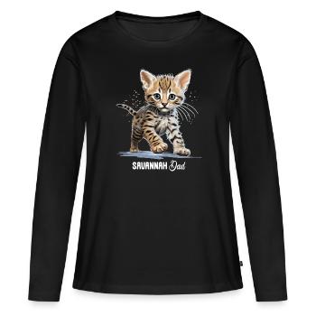 Savane - T-shirt manches longues Premium bio Femme - noir - Devant - Julia (174cm)