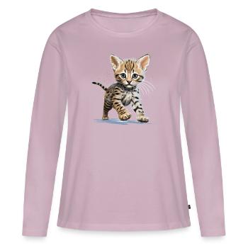 Savannah - Women's Premium Organic Long Sleeve Shirt - dusky pink - Front - Julia (174cm)