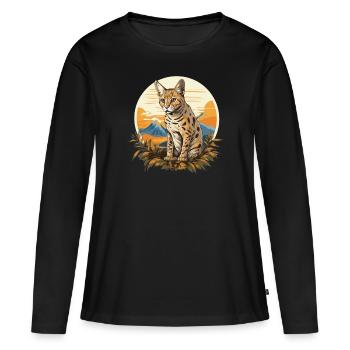 Savane - T-shirt manches longues Premium bio Femme - noir - Devant - Julia (174cm)