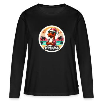 Vacances Dadsaurus famille correspondant Noël Noël - T-shirt manches longues Premium bio Femme - noir - Devant - Julia (174cm)