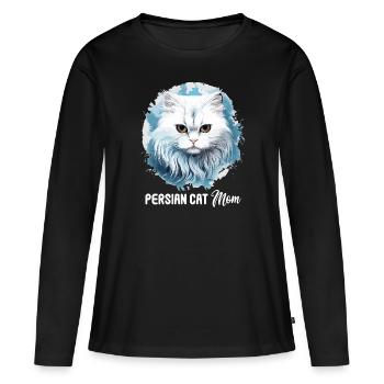 Chat persan Perser Katze - T-shirt manches longues Premium bio Femme - noir - Devant - Julia (174cm)