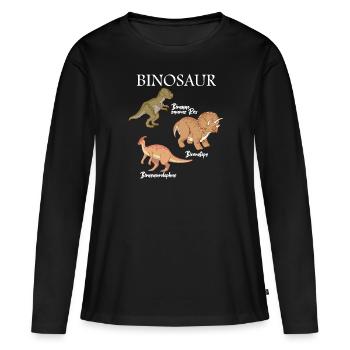 Bisexuel Dinosaure Binosaure Bi Pride Coming Out - T-shirt manches longues Premium bio Femme - noir - Devant - Julia (174cm)
