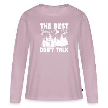 Forest Walk, Mountaineer, Tree Lover, Nature - Women's Premium Organic Long Sleeve Shirt - dusky pink - Front - Julia (174cm)