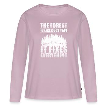 Mountaineer, Forest Walk, Tree Lover, Nature - Women's Premium Organic Long Sleeve Shirt - dusky pink - Front - Julia (174cm)