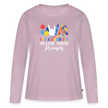 It's A Good Day To Fade Those Prompts ABA - Frauen Premium Bio Langarmshirt - Altrosa - Vorne - Julia (174cm)