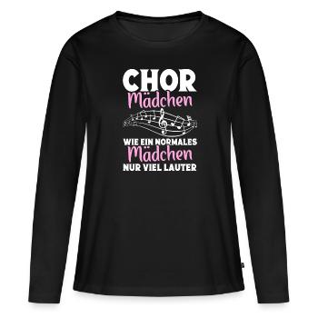 Chorleiter Chorsänger Tenor Singen Musiker Chor - Frauen Premium Bio Langarmshirt - Schwarz - Vorne - Julia (174cm)