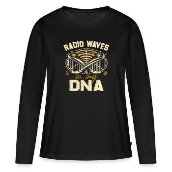 Graphique de l’hélice de l’ADN radio - T-shirt manches longues Premium bio Femme - noir - Devant - Julia (174cm)