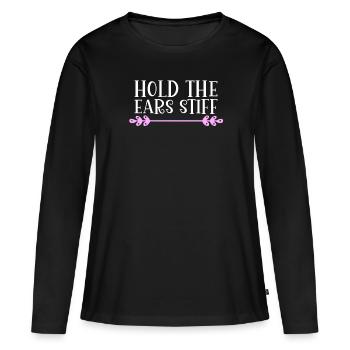 Tenir les oreilles raides Denglisch - T-shirt manches longues Premium bio Femme - noir - Devant - Julia (174cm)