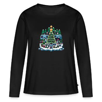 Christmas LAN Party Gamer Festive Gaming Holiday - Frauen Premium Bio Langarmshirt - Schwarz - Vorne - Julia (174cm)