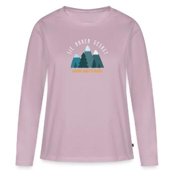 Oben gibt's Bier - Frauen Premium Bio Langarmshirt - Altrosa - Vorne - Julia (174cm)