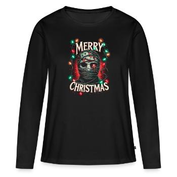 Joyeux Noël Festif Slasher Candy Cane Menace - T-shirt manches longues Premium bio Femme - noir - Devant - Julia (174cm)