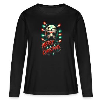 Joyeux Noël Festif Slasher Candy Cane Menace - T-shirt manches longues Premium bio Femme - noir - Devant - Julia (174cm)