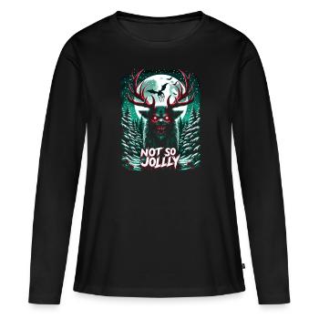 Pas si joyeux Festif Slasher Candy Cane Menace - T-shirt manches longues Premium bio Femme - noir - Devant - Julia (174cm)