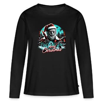 Joyeux Noël Festif Slasher Candy Cane Menace - T-shirt manches longues Premium bio Femme - noir - Devant - Julia (174cm)