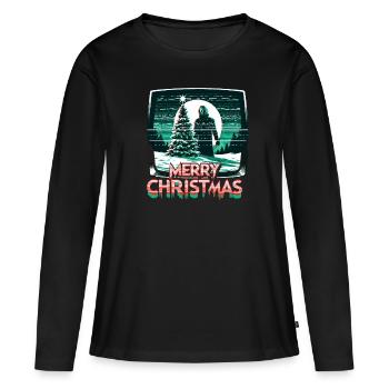 Joyeux Noël Festif Slasher Candy Cane Menace - T-shirt manches longues Premium bio Femme - noir - Devant - Julia (174cm)