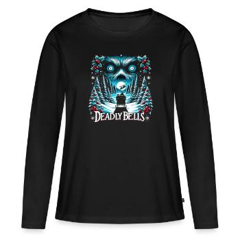 Deadly Bells - Cloches de traîneau menaçantes Noël - T-shirt manches longues Premium bio Femme - noir - Devant - Julia (174cm)