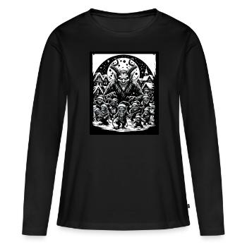 Démon de Noël de célébration de la nuit de Krampus - T-shirt manches longues Premium bio Femme - noir - Devant - Julia (174cm)