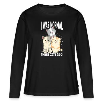 Ich War Normal - Frauen Premium Bio Langarmshirt - Schwarz - Vorne - Julia (174cm)