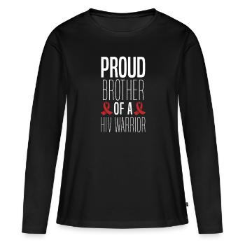 Le fier frère d’un combattant de la lutte contre le VIH - T-shirt manches longues Premium bio Femme - noir - Devant - Julia (174cm)