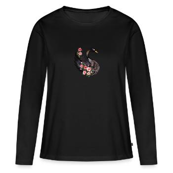 Polygone Cygne noir - T-shirt manches longues Premium bio Femme - noir - Devant - Julia (174cm)