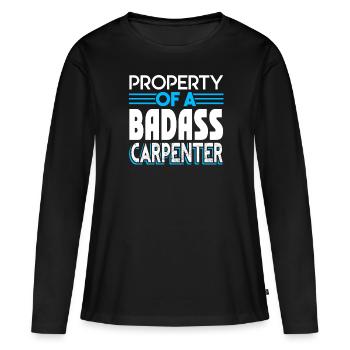 Carpenter Property Of A Badass Carpenter - Women's Premium Organic Long Sleeve Shirt - black - Front - Julia (174cm)