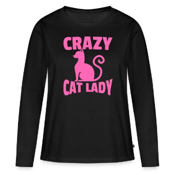 Crazy Cat Lady - Women's Premium Organic Long Sleeve Shirt - black - Front - Julia (174cm)