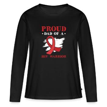 Le fier père d’un combattant de la lutte contre le VIH - T-shirt manches longues Premium bio Femme - noir - Devant - Julia (174cm)